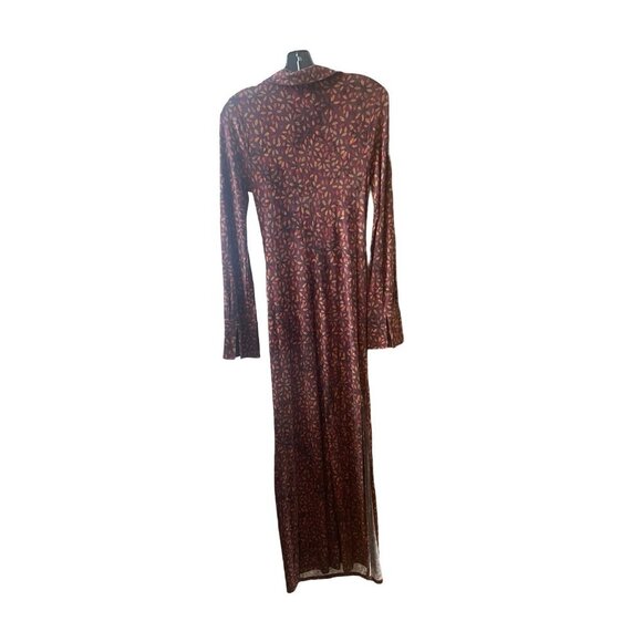 Free People Shayla Wrap Midi Floral Women's Long Sleeve Retro Boho Dress Large - Picture 7 of 11